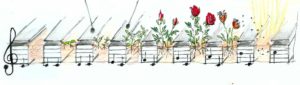 disegno piastre musicali con fiori